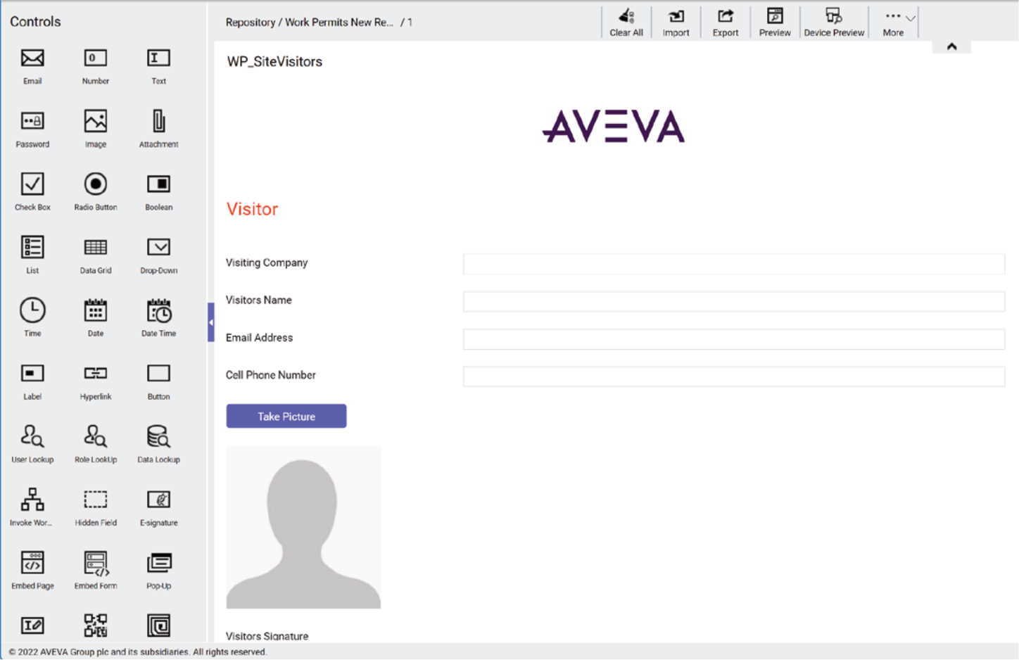 aveva-work-tasks-form